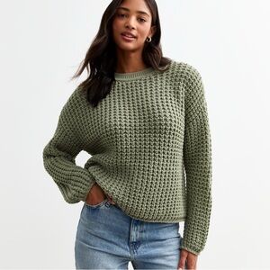 New Look Olive Green Crew Neck Sweater